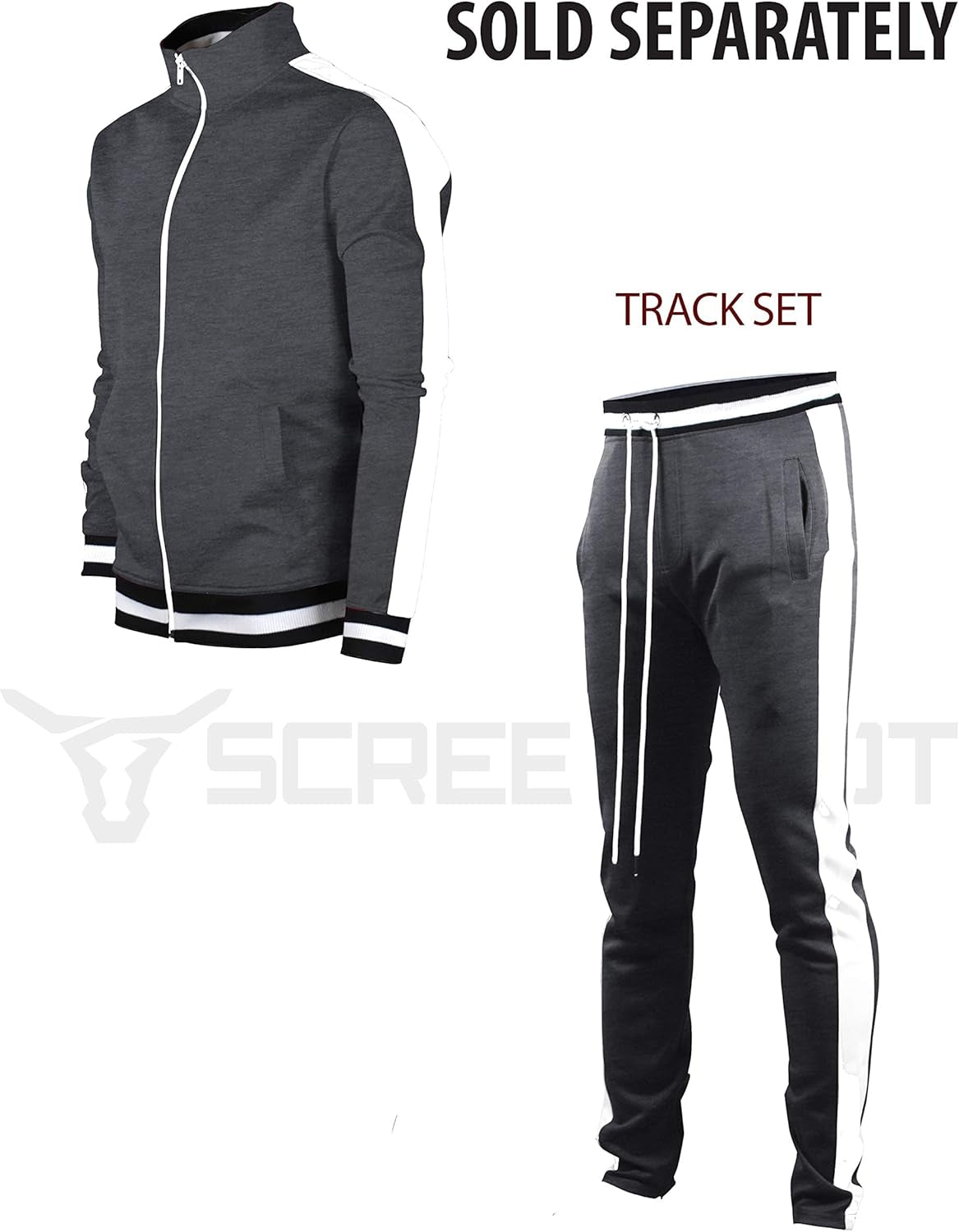 Mens Urban Hip Hop Premium Track Jacket - Slim Fit Side Taping Sportswear Urbanwear Streetwear Top